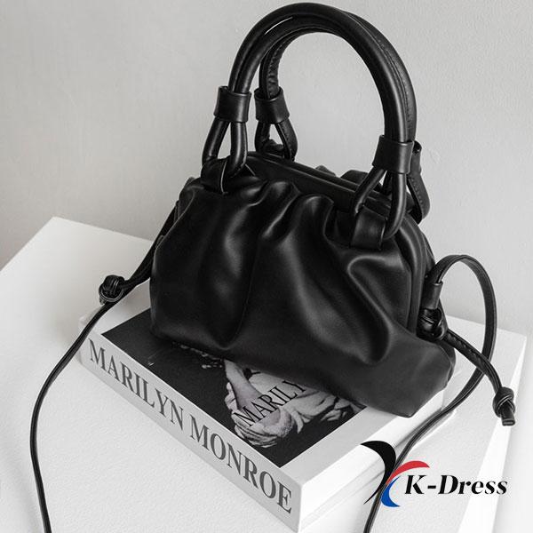 Kabelka přes rameno s řasením a knedlíčky (2 barvy)