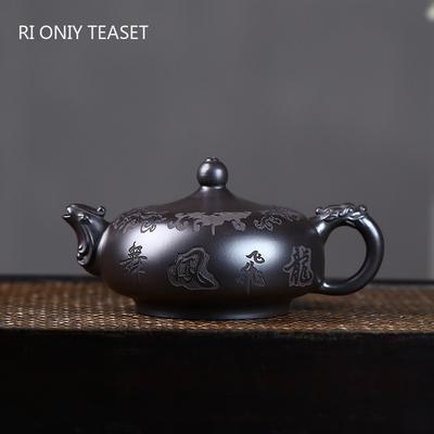 200ml Yixing Purple Clay Teapots Tradition Handmade Tea Pot Beauty Tea Infuser Kettle Chinese Raw Ore Zisha Teaware Tea Ceremony