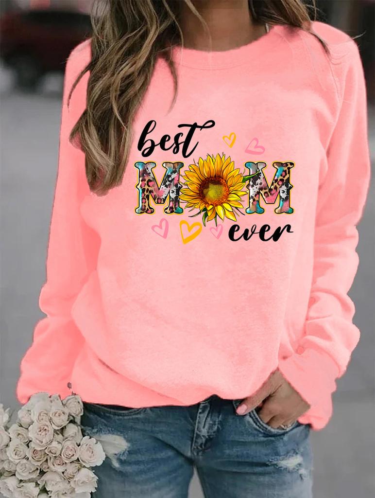 Wintermodisches Sweatshirt für Damen mit Rundhalsausschnitt und langen Ärmeln, mit einem Mix aus beliebten Mustern