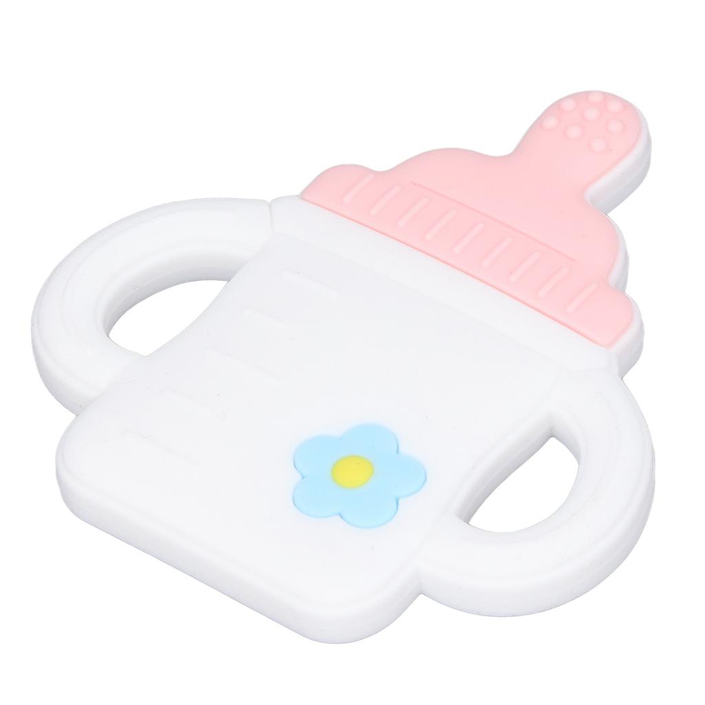 Baby Teether Cartoon Bottle Shape One Piece Soft Flexible Baby Silicone Teether Baby Teething Chew Toys