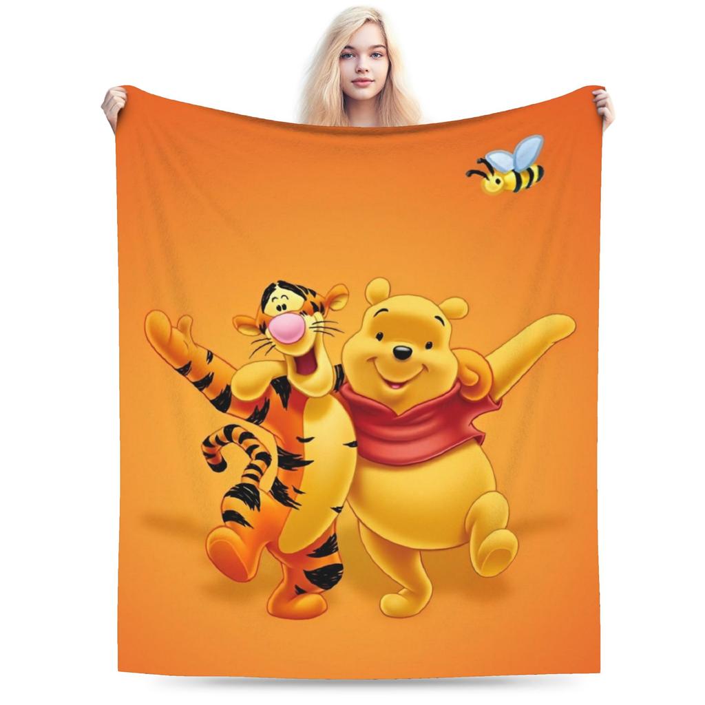 Cute Kawaii Blankets Winnie The Pooh Fuzzy Throw Blanket Bedding Couch Personalised Soft Warm Bedspreads
