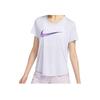 Nike Logo Print Crew Neck Short Sleeve T-Shirt Women Tops Light-Purple DX1026-536