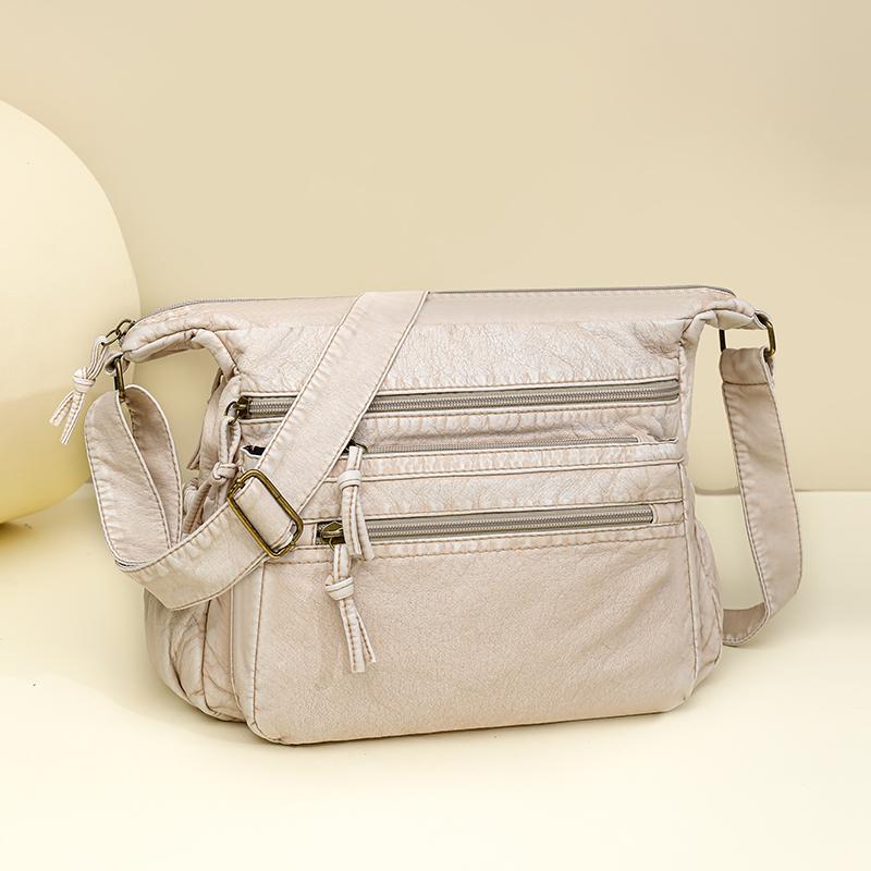 Borsa a tracolla da pendolare multi-tasche ad alta capacità in PU da donna, portatile