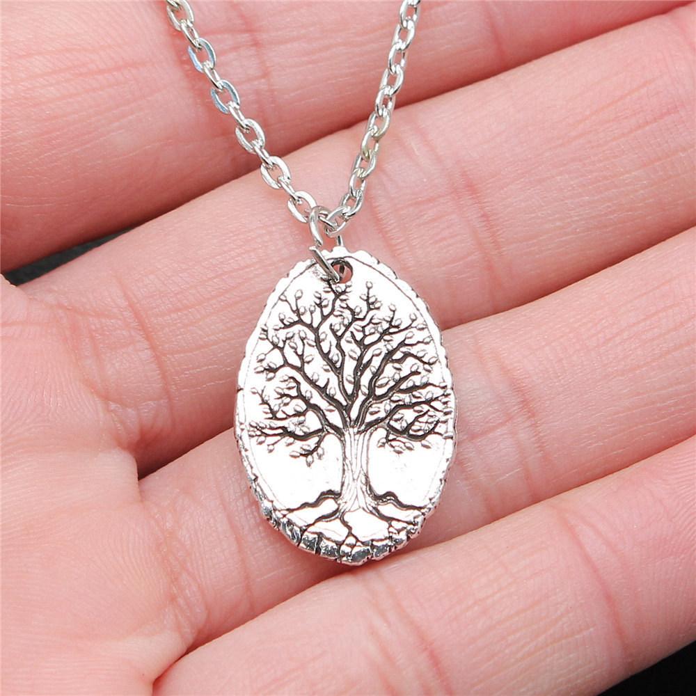 Tree of Life Floral Mandala Pendant Antique Bronze Metal Bridesmaid Choker Necklace Trendy Gift