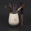 Kettle and Six Gentlemen Tea Ceremony Set - Coarse Pottery & Alloy Accessories