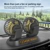 360 Degree Rotation Dual Head Vehicle Car Cooling Fan 12V Real-time Temperature