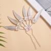 1PC Elegant Performance Flower Soft Gloss Alloy Hairpin Ethnic Style Hairpin