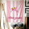 Custom Name Pink Panther Wall Tapestry Aesthetic Wall Hanging Printed Fabric Blanket Decorative Tapestries for Bedroom Living Room Home Decor