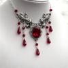 "Trendy European-American Floral Gem Clavicle Necklace"