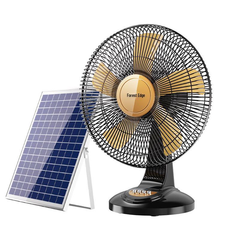 Portable 12V Solar-Powered Fan with High Airflow and Rechargeable Battery for Home, Dorm, and Outdoor Use