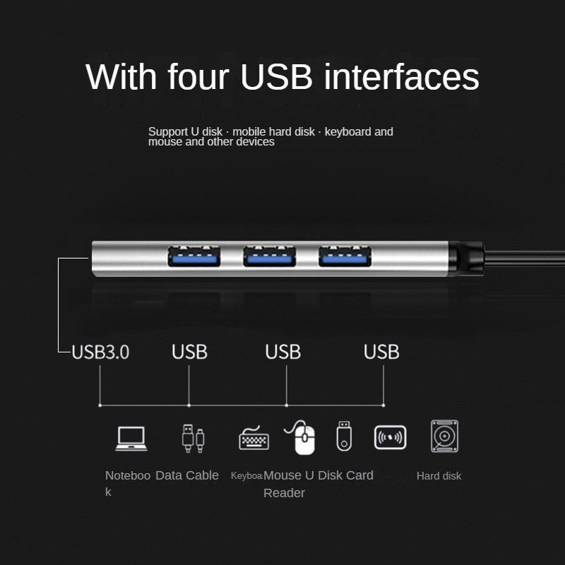 Doca de expansão USB3.0, doca de expansão HUB, divisor de computador multifuncional de um para quatro, expansor Typec