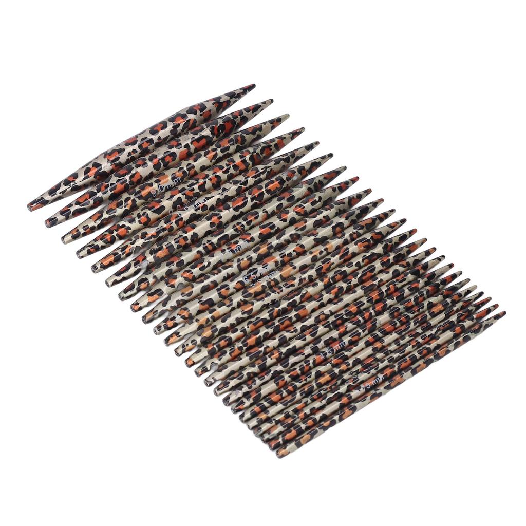 Knitting Needles Set Removable Circular Leopard Print Knitting Needles Sweater Needle Gauge Buttons