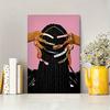 Modern Art Canvas Fashion Woman Wall Painting Vibrant Empowering Stylish - Ideal for Bathroom Living Room with Frame