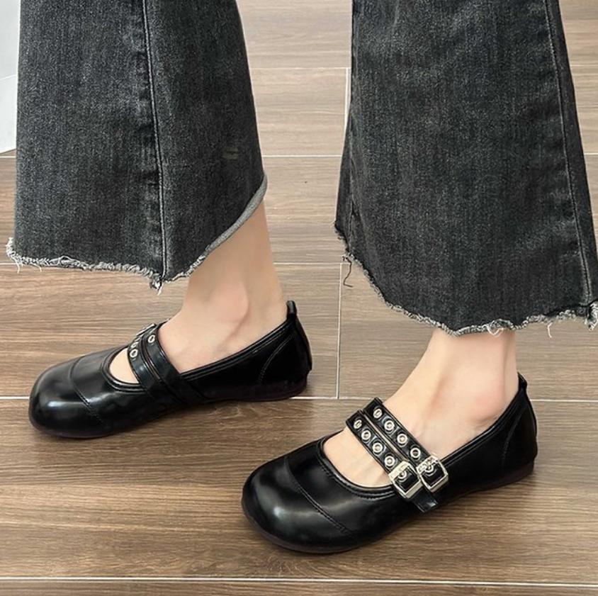 Female Footwear Round Toe Luxury Women Mary Janes Shoes Shallow Fashion Buckle Strap Ladies Lolita Single Ballet Flats Shoes
