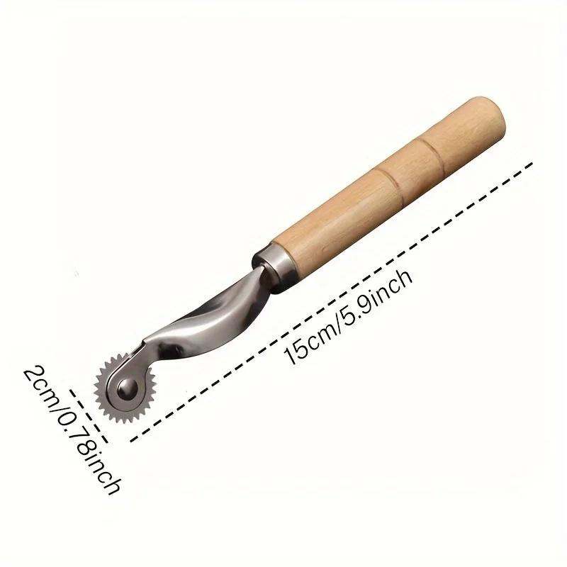 Leather Scribing Wheel Tracing Wheel Sewing Tool Needle Point Tracing Wooden Handle Scribing Wheel Set