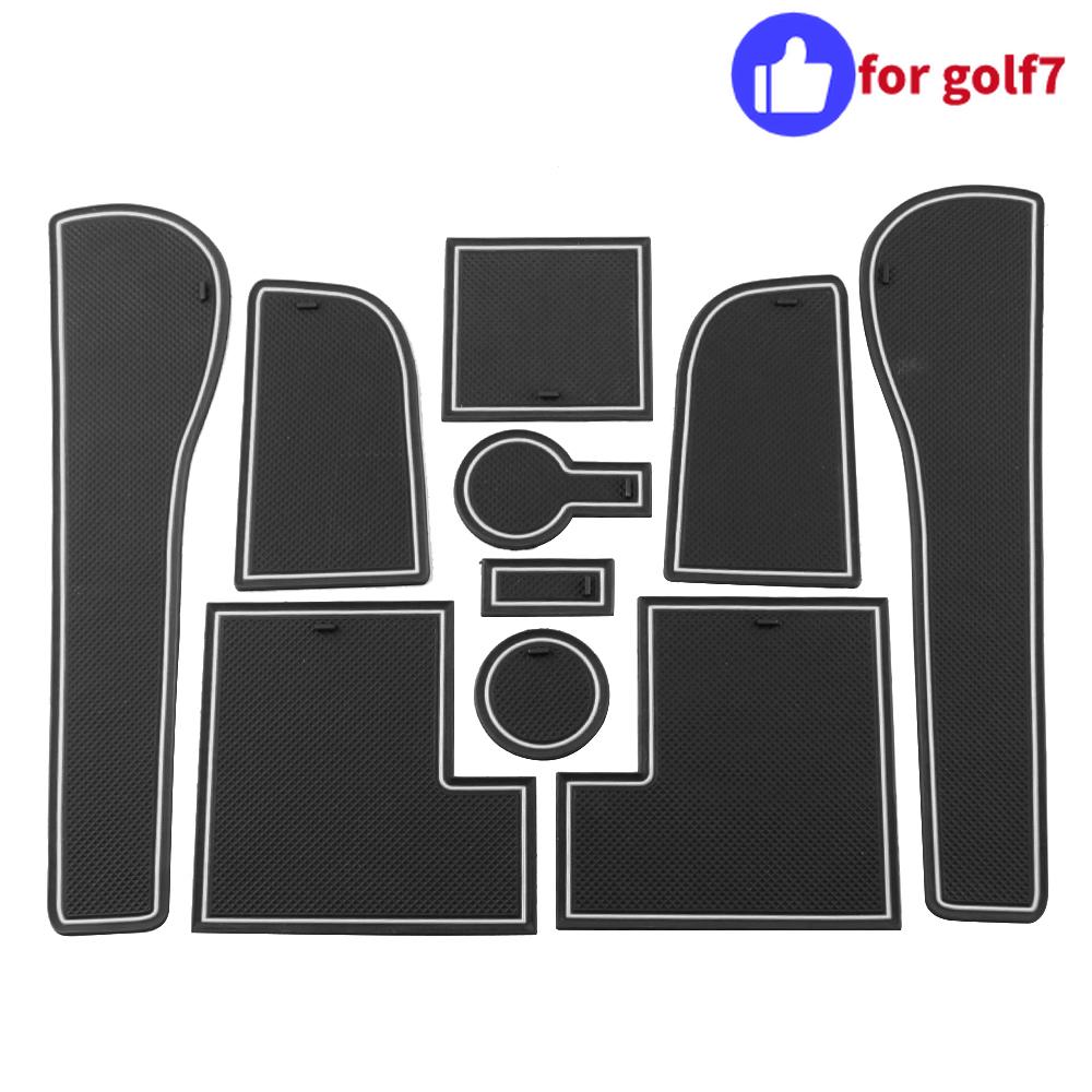 S Silicone Car Non-Slip Door Groove Mats Gate Slot Cup Pad Mat For Volkswagen Vw Golf 7 7.5 Mk7 Mk7.5 2013- Accessories