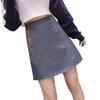 Korean-Style PU Leather A-Line Mini Skirt, Multicolor, Spring/Autumn Collection.