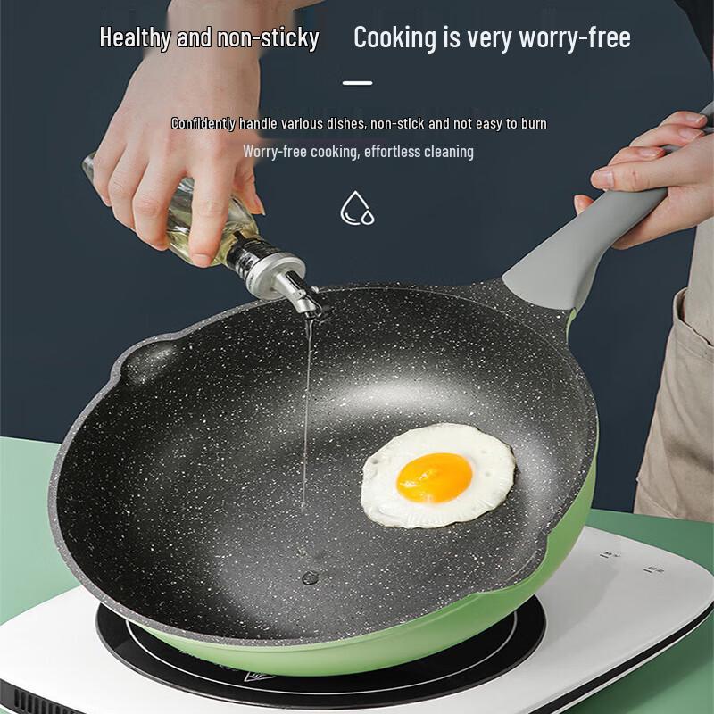 COOKER KING 30cm Bamboo Green Stone Non-stick Wok