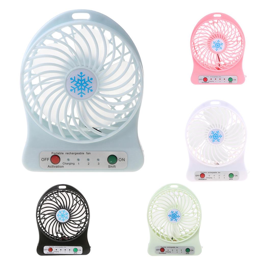 USB Battery Dual Purpose Mini Table Fan with Light Rechargeable Battery Powered Mini Desk Fan With Strong Wind
