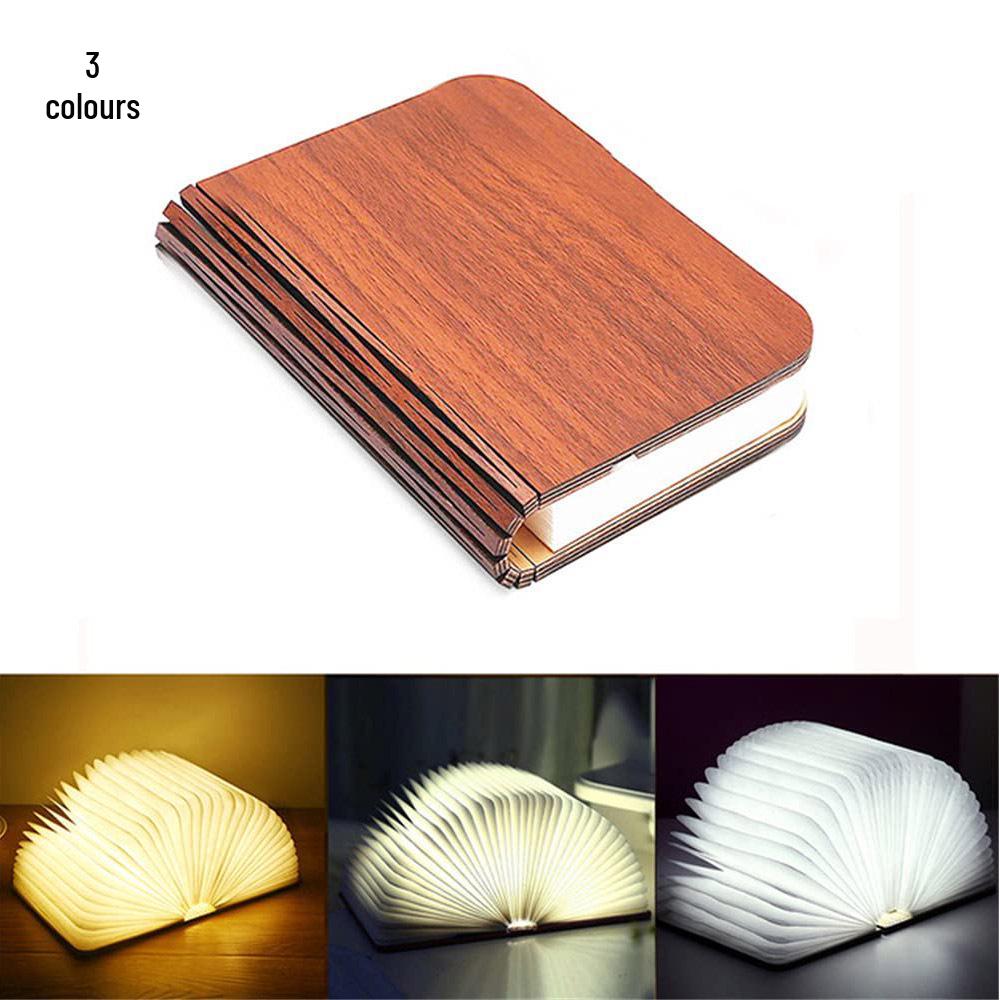 Foldable USB-Charged LED Wooden Book Lamp - Perfect Holiday Corporate Gift