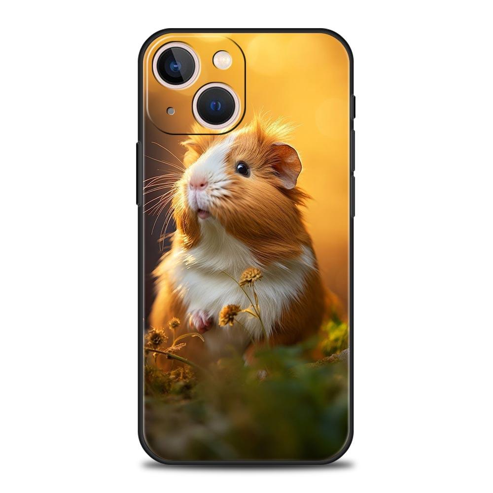 Capa de Celular Fofa de Porquinho da Índia Cavy Para iPhone 16e 15 14 13 12 11 Pro Max XS X XR SE 7 8 Plus Capa iPhone 16 Capa Macia de TPU