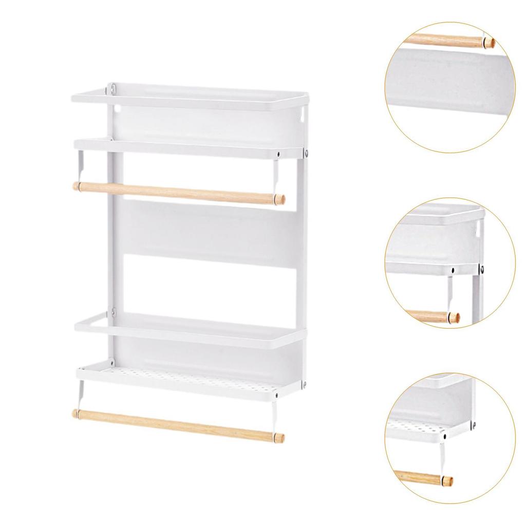 Magnetic Spice Rack Hanging Organizer Multipurpose Sturdy Metal Kitchen Storage Shelf for Jars