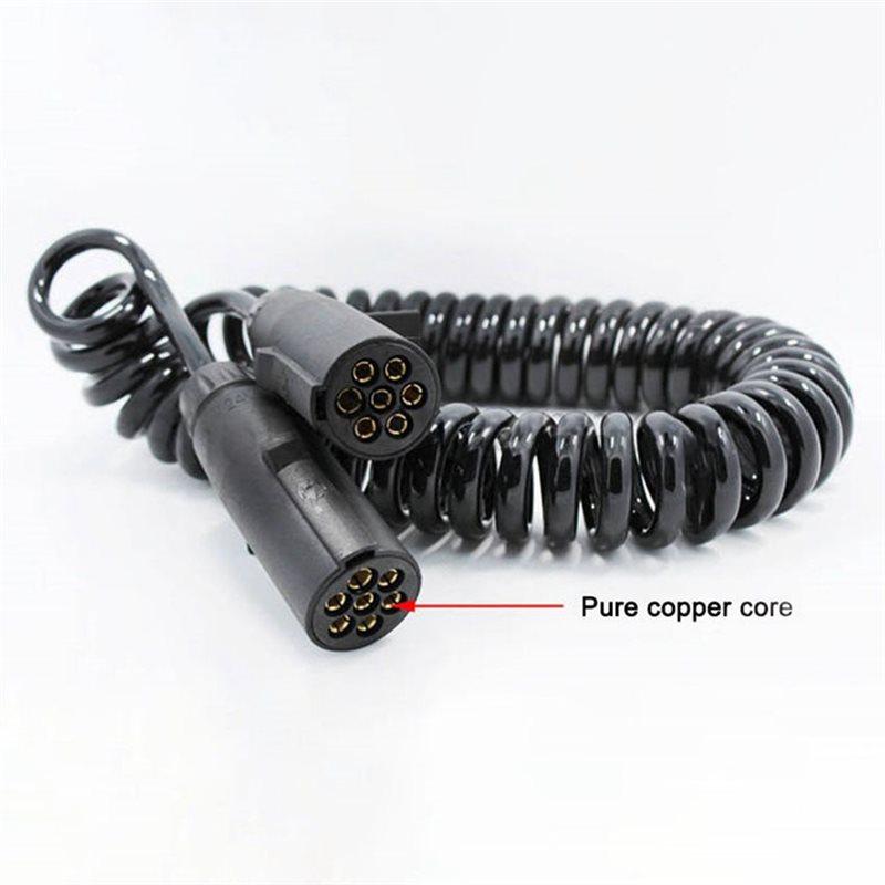 A82M-For Truck And Trailer Breakaway Electrical Plugs 7-Core Spiral Cable Semi-Trailer Connection Cable
