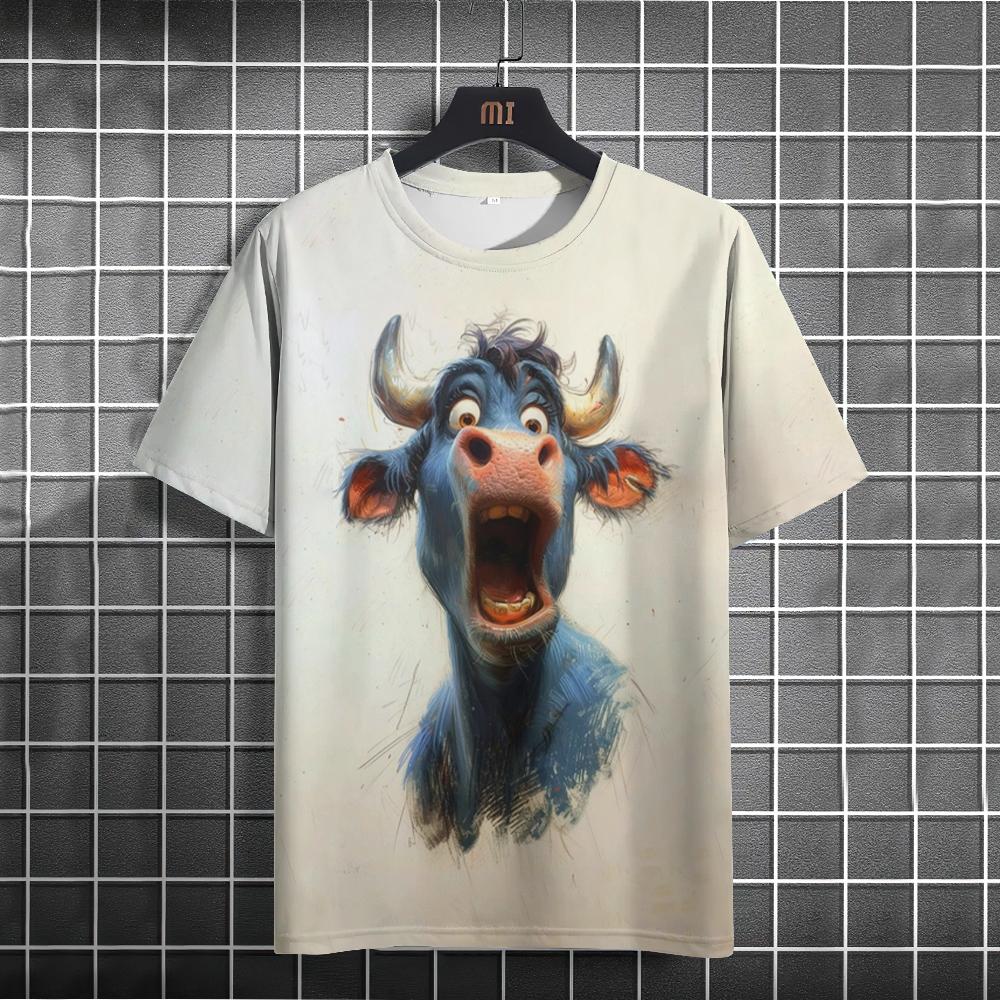 Summer Funny Animal T-Shirt For Men Graphic 3D Printed Men's T-shirt Casual Short Sleeve Tees Oversized Men’s Clothing Tops