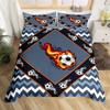 Soccer Duvet Cover Single Twin Football Quilt Cover Ball Sports Bedding Set Microfiber Geometric Striped Bed Sets For Boys Teen