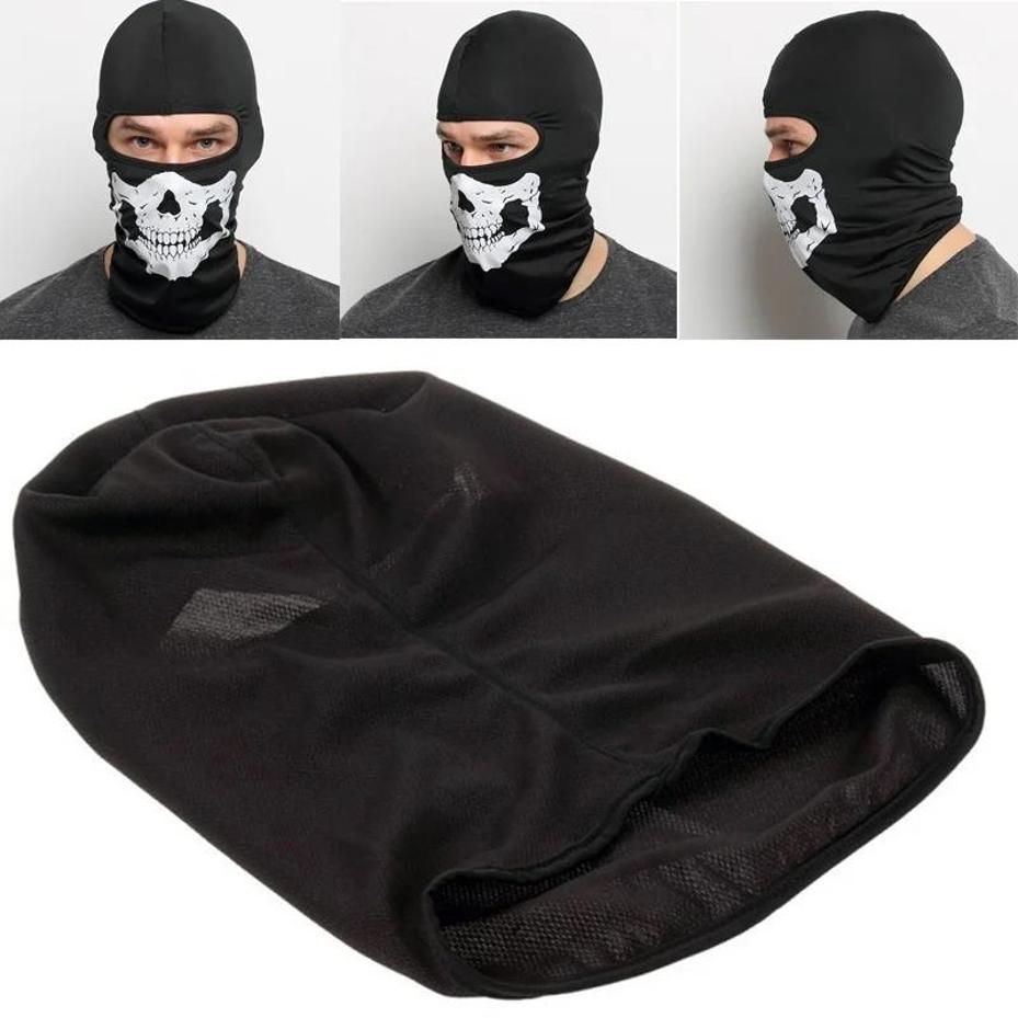 Multifunctional Skeleton Ghost Skull Motorcycle Face Mask Bandana Halloween Polyester Winter Caps Keep Warm Mask Bike For Adult