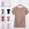 Elegant Summer Short Sleeves Tops Sexy Women Basic Tees Cropped T-shirt Blouse