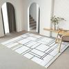 Architectural Geometric Rug In Blue Gray Tones Modern Decorative Carpet To Enhance Living Room Sophistication