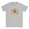 MOROCCO FLAG ON MOROCCAN EMBLEM IN GOLDEN Men T Shirt  Awesome Tees Short Sleeve Crewneck TShirts 100 Cotton Plus Size Clothes