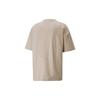 Puma Solid Color Logo Casual Round Neck Short Sleeve T-Shirt Men Tops Brown 538070-88