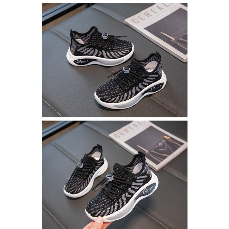 Children's New Spring and Autumn Girls Net Surface Breathable Flying Woven Shoes Boys Non-slip Soft Sole Sports Shoes Tide