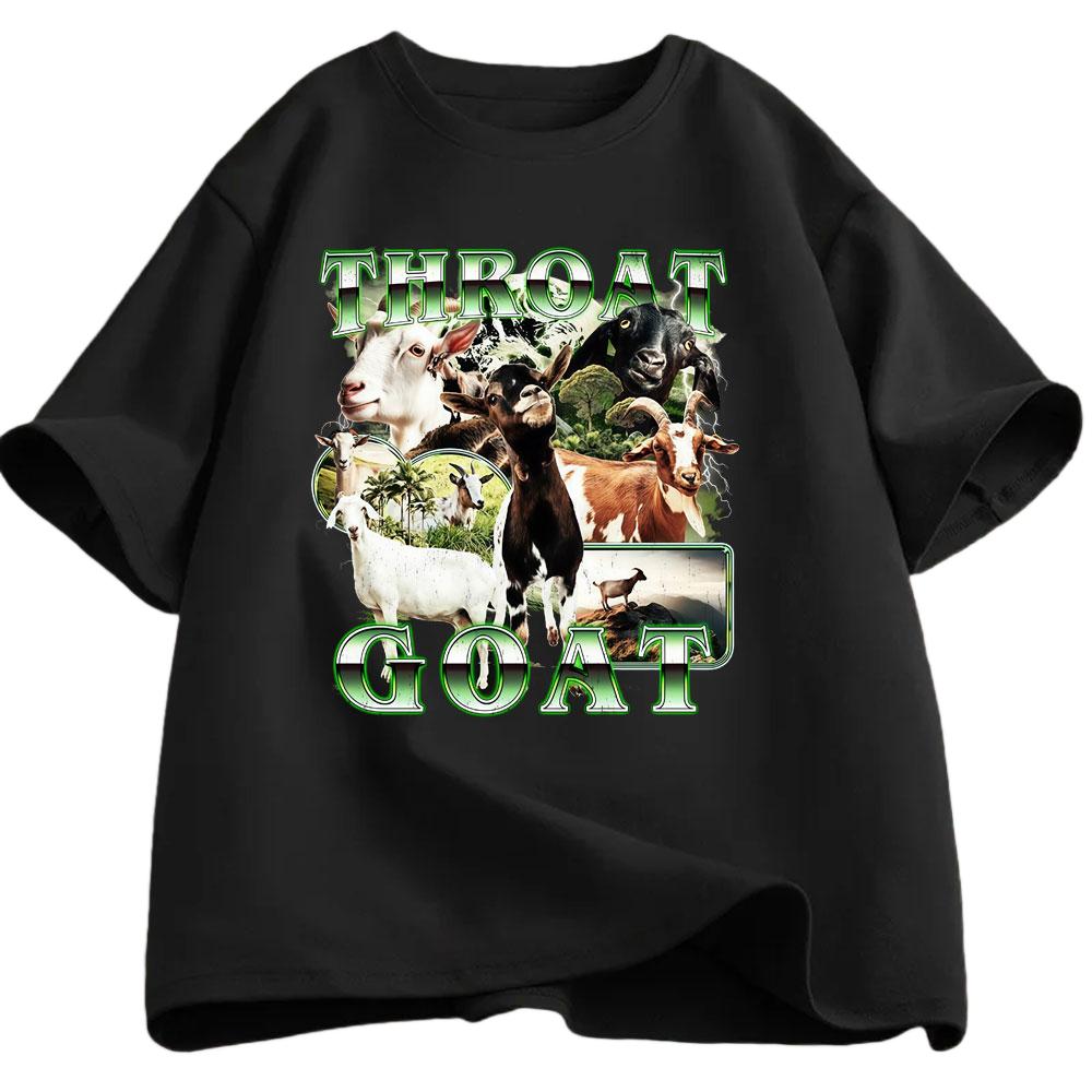 

Throat Goal Fun Meme Pattern Tshirt Summer Mens Womens Casual Cotton Tshirt Harajuku Fashion Street Wear Y2K Tshirt M