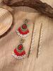 Bohemian Rhinestone Flower Tassel Earring & Hair Chain Set