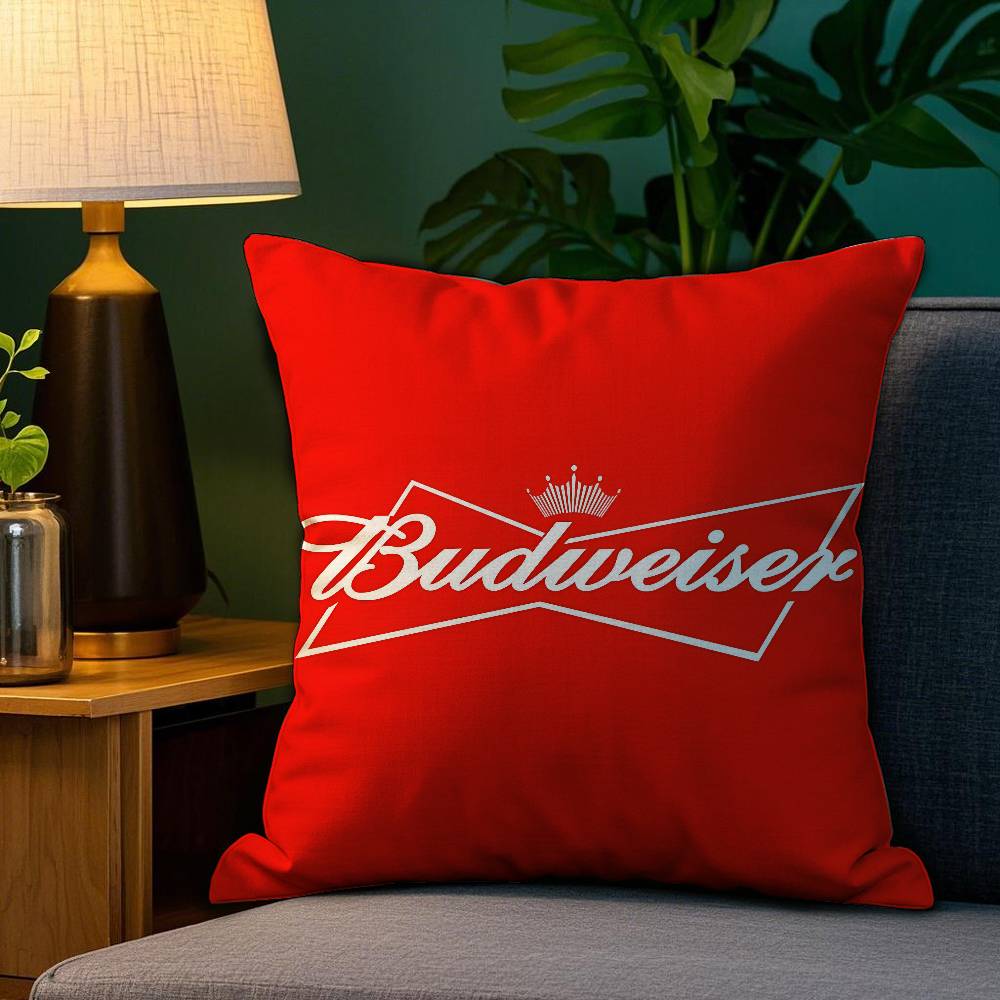 

B-Budweiser B-Budvar Czech Pillow Case Sofa Living Room Bedroom Double-sided Printing Square Cushion Nap Time Cushion Cover 12x12Inch