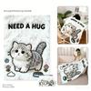 Cute 2D Cat Flannel Blanket, Soft Fuzzy Kawaii Kitten Throw Blanket, Cartoon Shark Hat Ragdoll Cat Nap Blanket for Sofa Office B