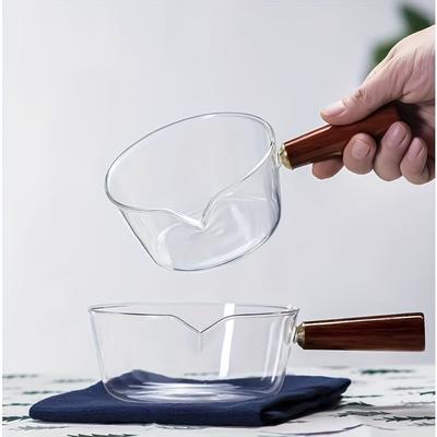 Víceúčelové skleněné hrnce na vaření Hrnec na mléko instantní nudle Polévkové hrnce Dřevěná rukojeť Ohřev na otevřeném ohni Kuchyňské nádobí Hliněný hrnec