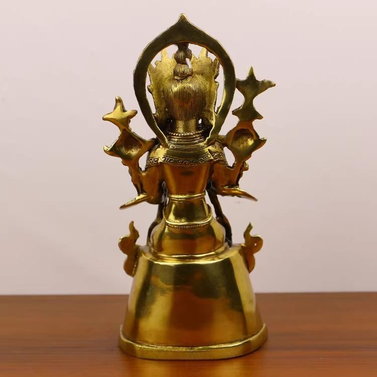Feng Shui Tantric Pure Copper Maitreya Buddha Statue Home Living Decoration