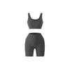 Seamless High-Elastic Yoga Set: Square Neck Vest & Peach-Contour Shorts
