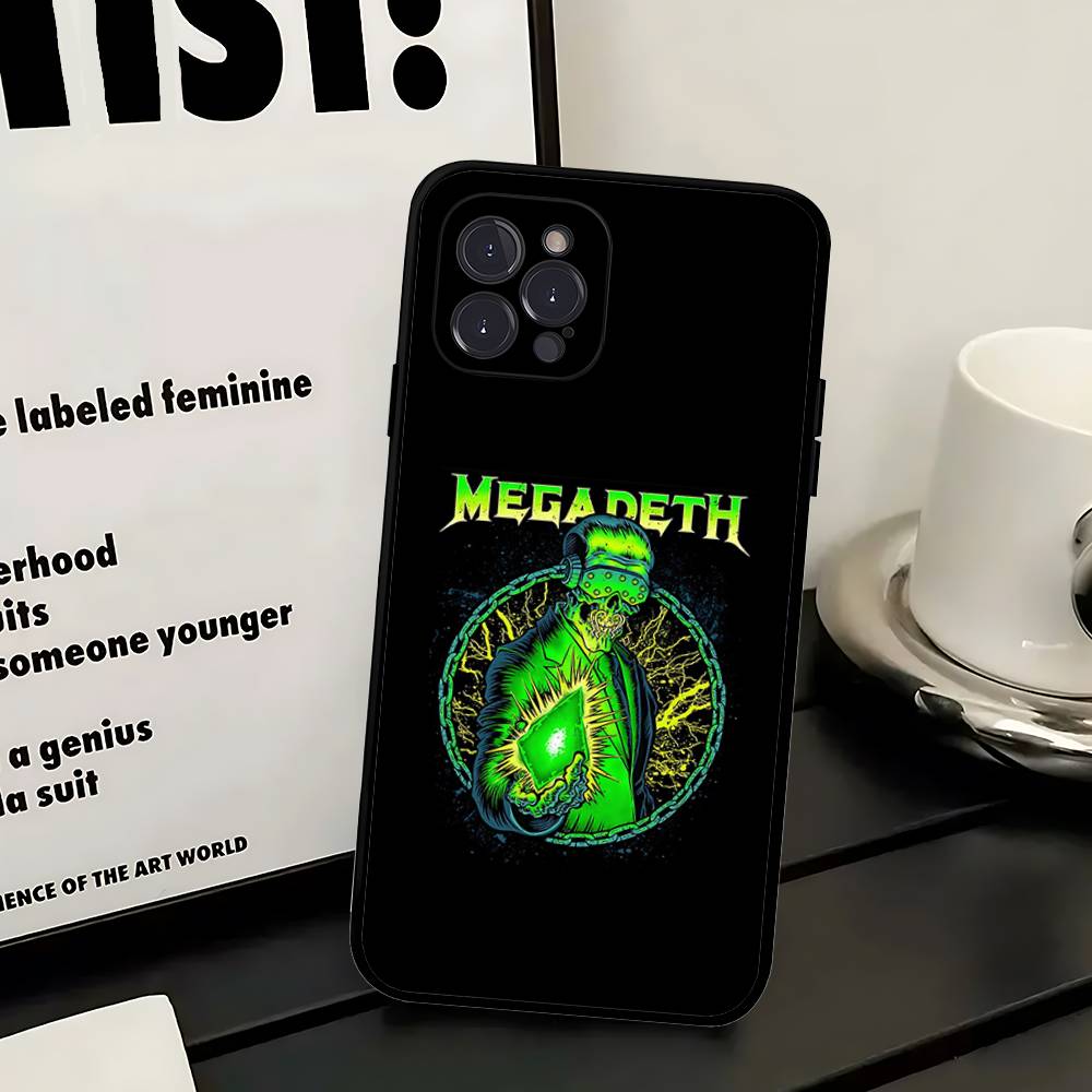 

Music Band M-Megadeth For IPhone 17 16 15 14 13 12 11 Pro Max Plus Shockproof Black Soft Phone Cover iPhone 12