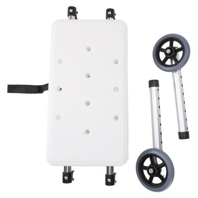 White Walker Bath Board Wheel Set Aluminum Alloy 8 Height Walker Wheels Disabled Walker Accessories