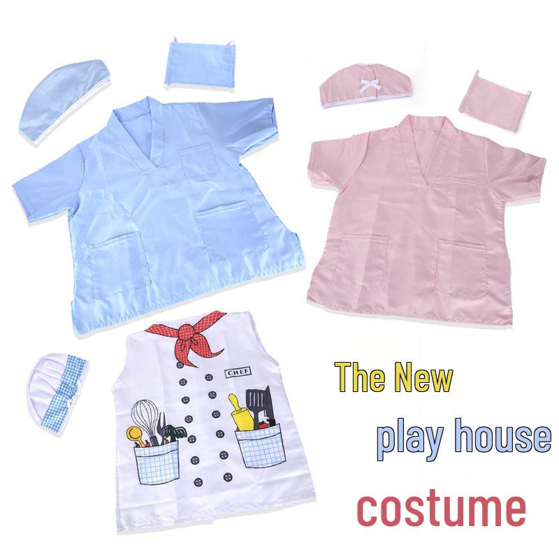 Kids' Pretend Play Costume: Doctor, Nurse, Chef Uniforms for Kindergarten Activities