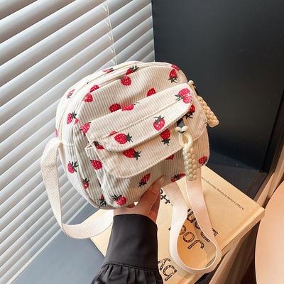 Sac d'école fille collège lycéenne fille mignonne cœur rose fraise sac bandoulière diagonal