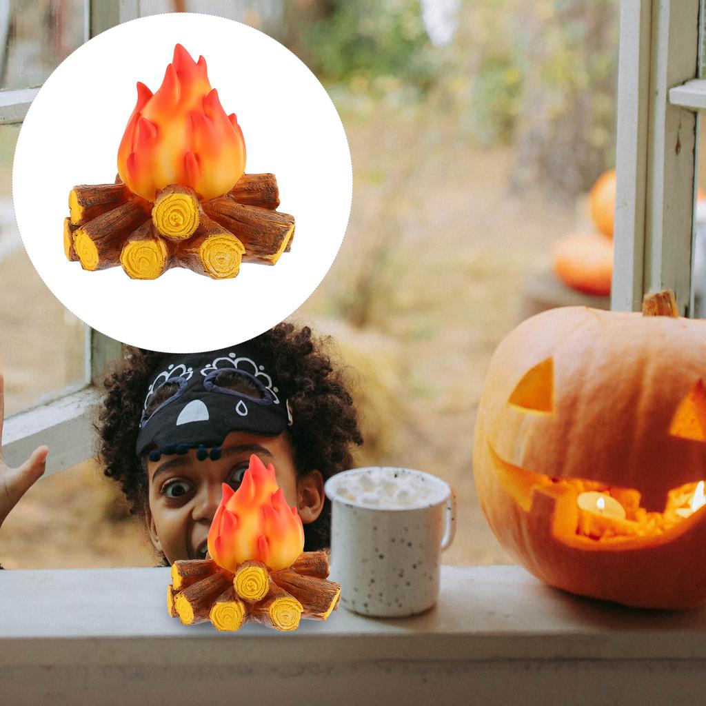 LED Simulated Firewood Flame Lamp Christmas Halloween Outdoor Camping Decor Ornaments Artificial Campfire Lamp LED Night Light