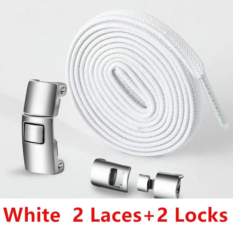 

Quick Metal Press Lock Shoelaces No Tie Elastic Laces For Sneakers Kids Adults Easy Wear Durable Shoe Laces