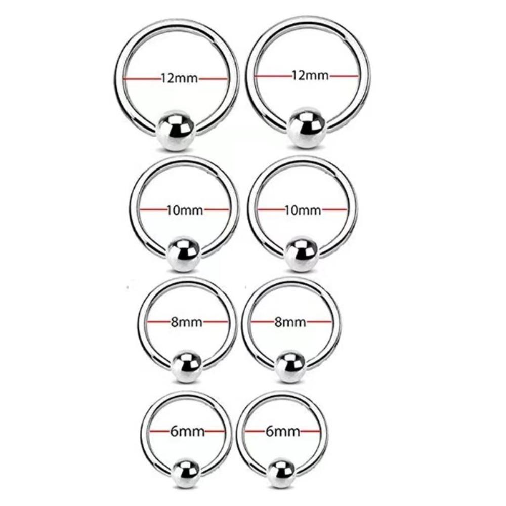 Stainless Steel Ball Hoop Earrings Nose Ring Nipple Ring Lip Stud Eyebrow Stud Navel Stud for Men Women Piercing Body Jewelry