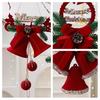 Velvet Flocked Christmas Bells Ornaments Set, Red Decorative Hanging Ornaments for Tree, Wreath, Garland